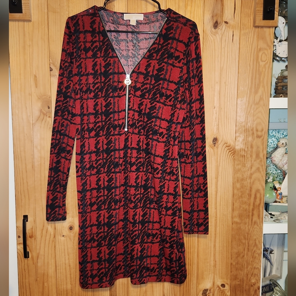 Michael Kors Sweater Dress Red & Black Size Large